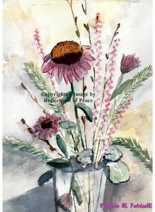 Cone Flowers and Coral Bells