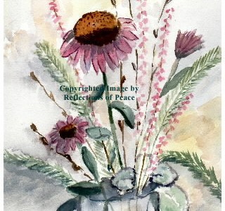 Cone Flowers and Coral Bells